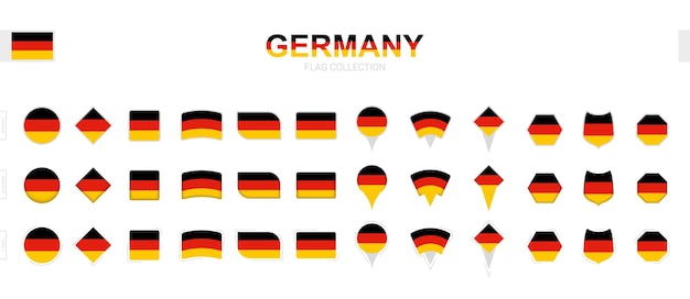 Duża Kolekcja Flag Niemiec O Różnych Kształtach I Efektach