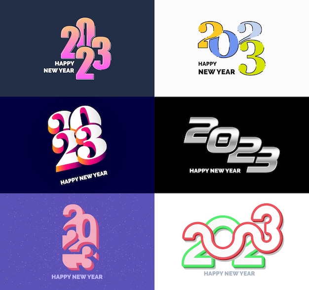 Duża Kolekcja Symboli Szczęśliwego Nowego Roku 2023 Okładka Dziennika Biznesowego Na Rok 2023 Z życzeniami