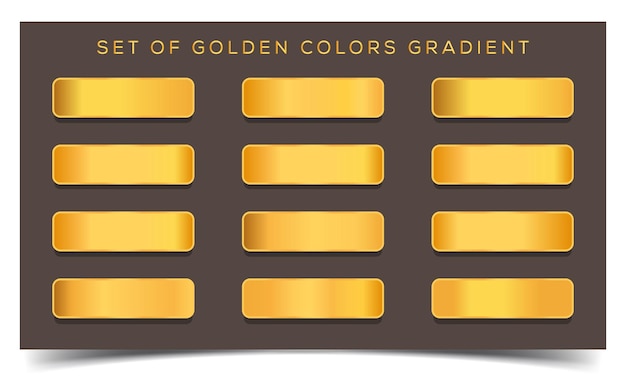 Duży Zestaw Metalicznych Złotych Gradientów Duży Zestaw Próbek żółtego Złota Z Gradientami Premium