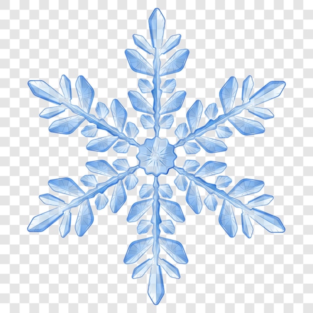 Plik wektorowy duży złożony półprzezroczysty świąteczny płatek śniegu w niebieskich kolorach do użycia na jasnym tle