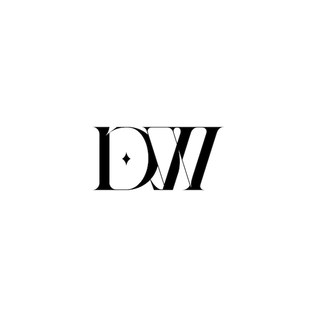 Dw Monogram Logo Projekt List Tekst Nazwa Symbol Monochromatyczny Logotyp Alfabet Znak Proste Logo