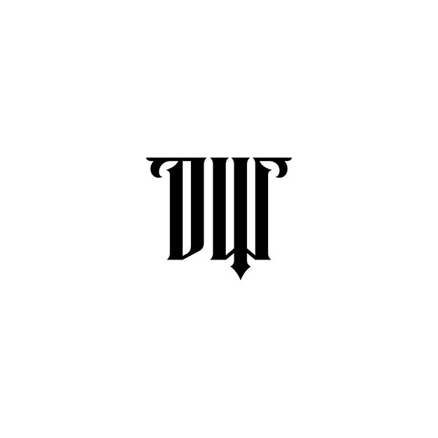 Plik wektorowy dw monogram logo projekt list tekst nazwa symbol monochromatyczny logotyp alfabet znak proste logo