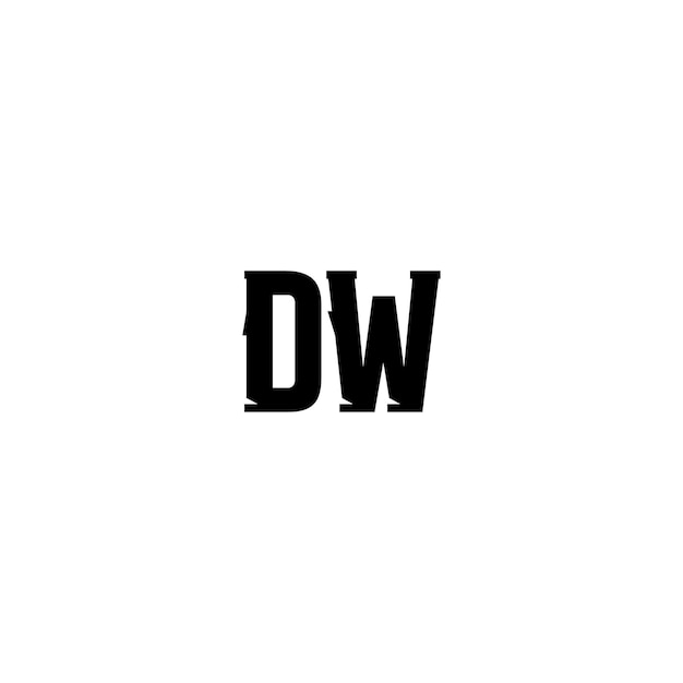 Plik wektorowy dw monogram logo projekt list tekst nazwa symbol monochromatyczny logotyp alfabet znak proste logo