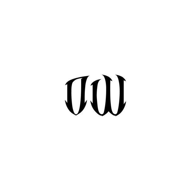 Plik wektorowy dw monogram logo projekt list tekst nazwa symbol monochromatyczny logotyp alfabet znak proste logo