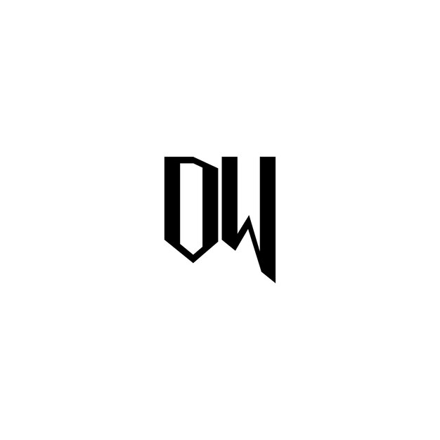 Plik wektorowy dw monogram logo projekt list tekst nazwa symbol monochromatyczny logotyp alfabet znak proste logo