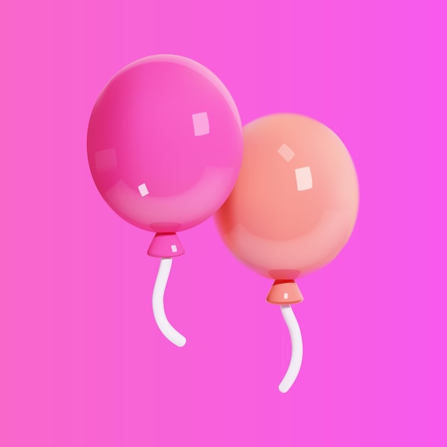 Dwa Balony Wektor Ikona 3d