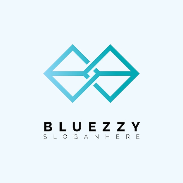 Plik wektorowy dwa niebieskie logo kwadratowe