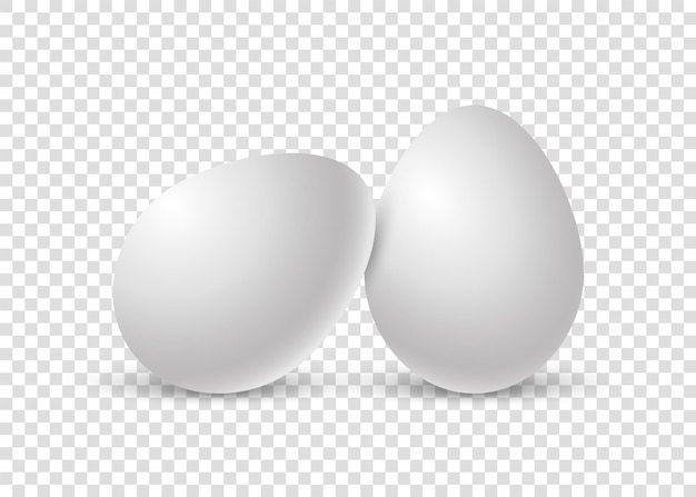 Dwa realistyczne jaja kurze z cieniem.