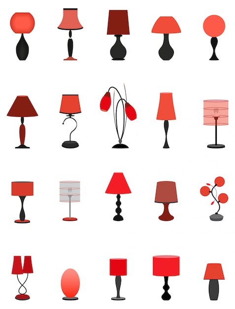 Dwadzieścia Eleganckich, Stylowych, Wdzięcznych Kolekcji Lamp W Kolorach Czerwonym I Czarnym