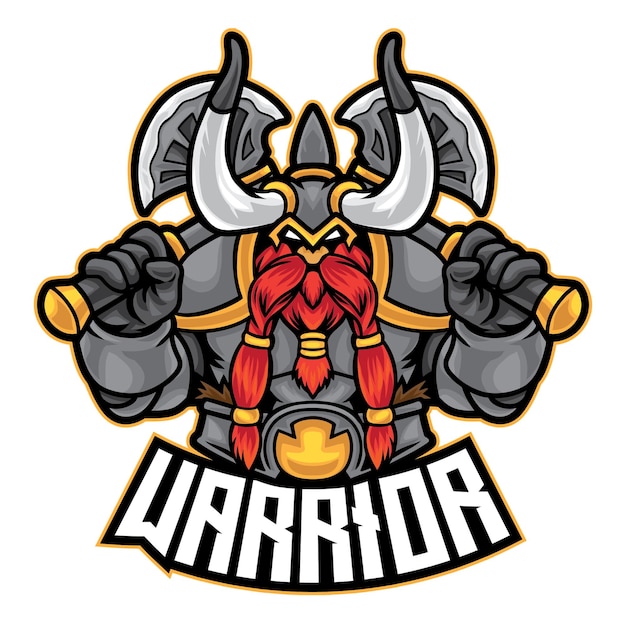 Dwarf Warrior Esport Logo Na Białym Tle