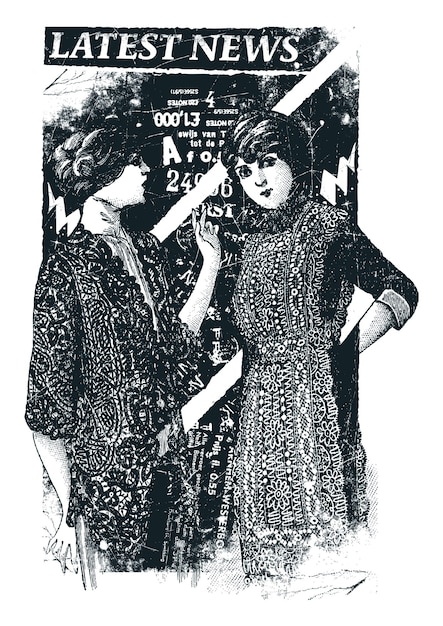 Dwie Kobiety W Stylu Vintage Rozmawiają Ze Sobą