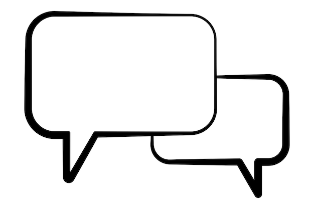 Dwie pęcherzyki mowy Symbol ikony czatu Ilustracja wektorowa konturów
