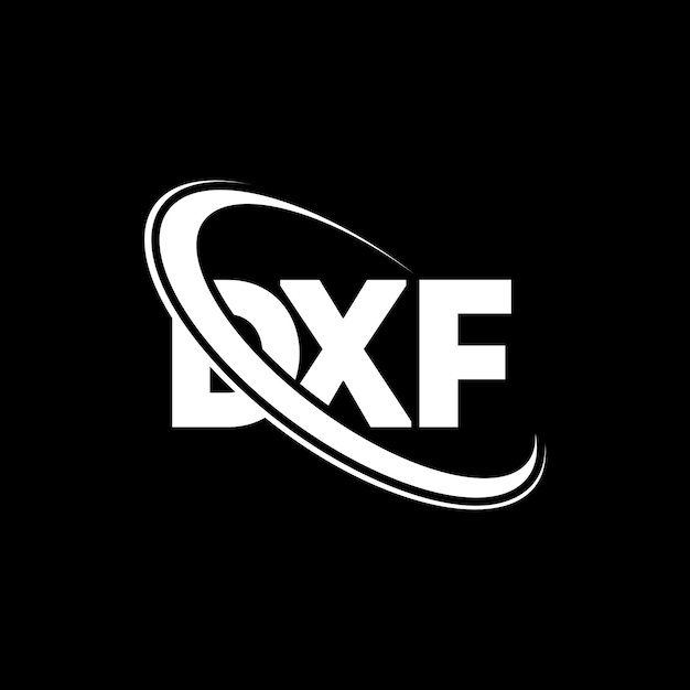 Plik wektorowy dxf logo dxf litery dxf design logo inicjały dxf logo połączone z okręgiem i dużymi literami logo monogram dxf typografia dla biznesu technologicznego i marki nieruchomości
