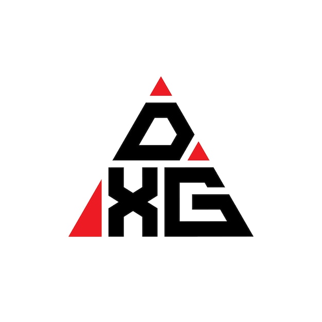 DXG trójkątowy projekt logo z kształtem trójkąta DXG trzykątny projekt logo monogramu DXG wektor trójkąty szablon logo z czerwonym kolorem DXG triangular logo proste eleganckie i luksusowe logo