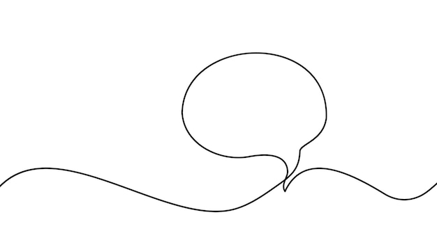 Dymek ciągła jedna grafika liniowa Rysowanie dialogu Dymek ilustracja Ciągła granica