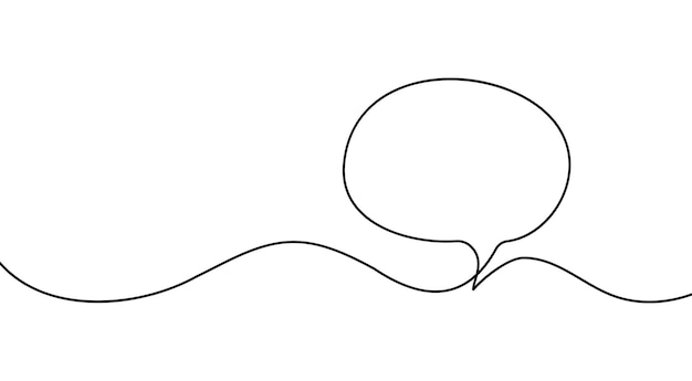 Dymek ciągła jedna grafika liniowa Rysowanie dialogu Dymek ilustracja Ciągła granica