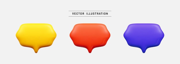 Dymek czat ikona 3d renderuje realistyczną wektorową ilustrację w minimalistycznym stylu kreskówki