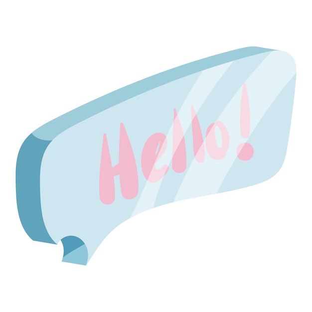 Plik wektorowy dymek z ikoną słowa hello ilustracja kreskówkowa dymka z ikoną wektora słowa hello dla sieci web