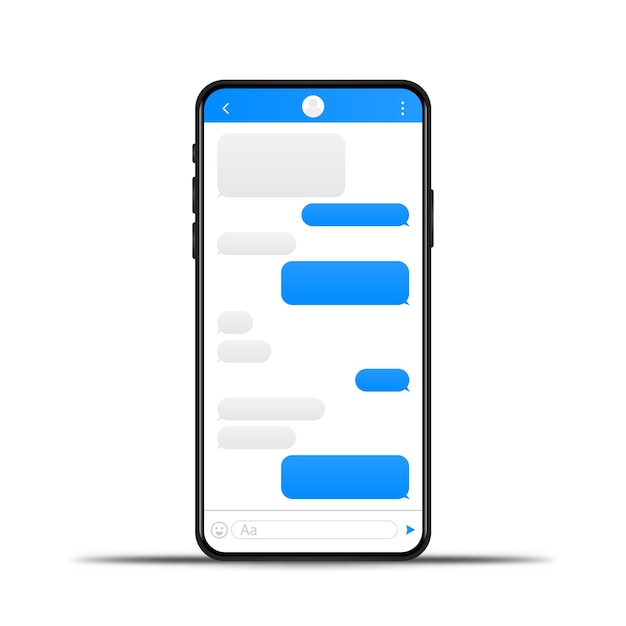 Dymki Szablonu Wiadomości Na Czacie Telefonu. Umieść Własny Tekst W Chmurach Wiadomości