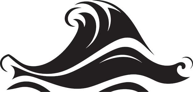 Dynamic Drift Water Wave Logo Wektor Crest Cascade Minimalistyczny Projekt Emblemu Fali