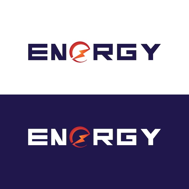 Dynamiczne Logo Czcionki Tekstu Energetycznego Z Błyskawiczym Logo Nowoczesnej Energii