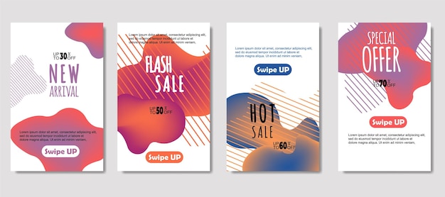 Dynamiczny abstrakcyjny płyn mobilny na sprzedaż banery Projekt szablonu banera sprzedaż Mega wyprzedaż specjalna oferta scenografia dla karty podarunkowej ulotki Plakat na ścianie okładka baner media społecznościowe