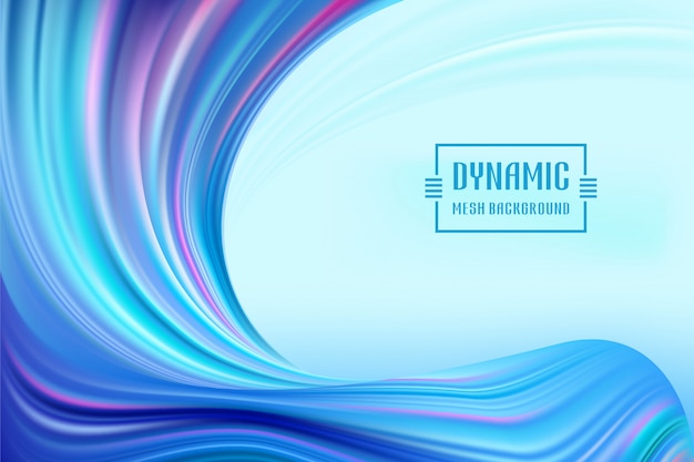 Dynamiczny kolorowy strumień Wave Mesh. Fala płynny kształt kolor tła