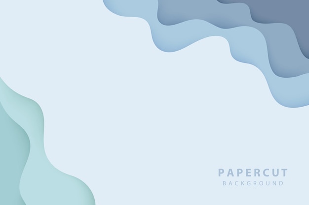 Plik wektorowy dynamiczny prosty niebieski i zielony wektorowy papier wycięty fala abstrakcyjne tło