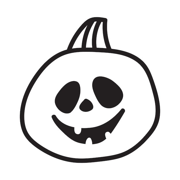 Dynia Halloween. Koncepcja Wektor W Stylu Doodle I Szkicu. Ręcznie Rysowane Ilustracja Do Drukowania Na Koszulkach, Pocztówkach. Pomysł Na Ikonę I Logo.