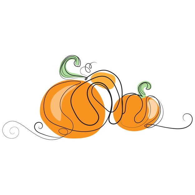 Dynia rysunek ilustracja wektorowa linii ciągłej. Modny minimalistyczny design z dyniami na plakaty