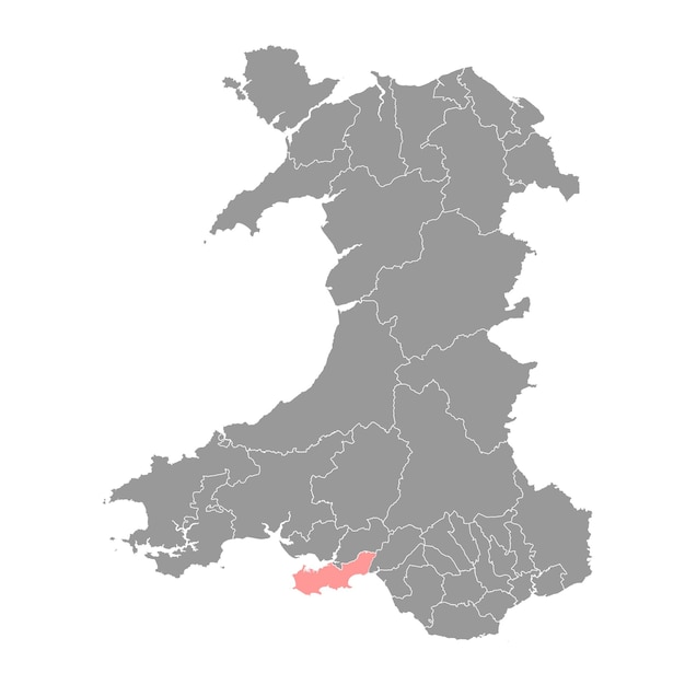 Plik wektorowy dystrykt swansea mapa dystryktu walii ilustracji wektorowych