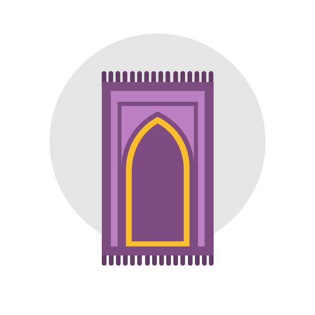 Dywan do płaskiej maty ilustracyjnej namaz do modlitwy płaskiej ilustracji Ikona arabskiego dywanu