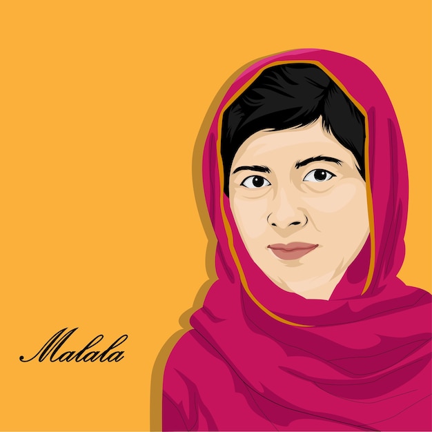 Działaczka Ilustracji Wektorowych Na Rzecz Edukacji Kobiet I Najmłodszej Nagrody Nobla
