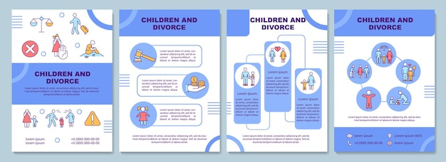 Dzieci I Rozwód Niebieski Szablon Broszury