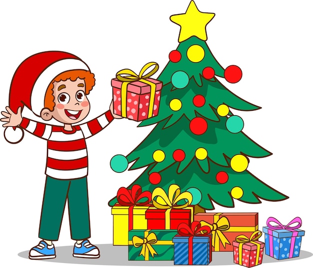 Dzieci świętujące Nowy Rok I Boże Narodzenie