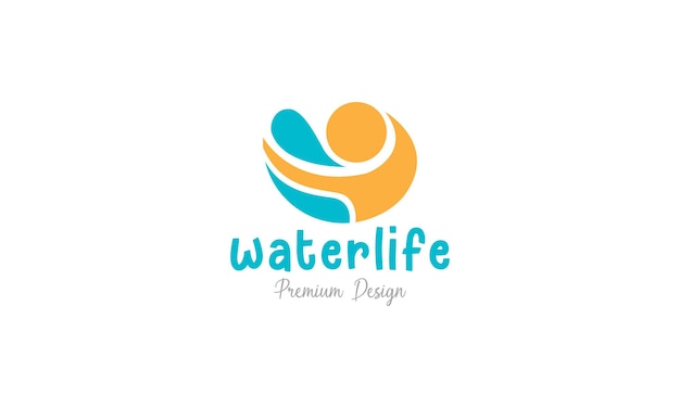 Dziecko Z Wodą Pływanie Streszczenie Logo Symbol Ikona Wektor Projekt Graficzny Ilustracja