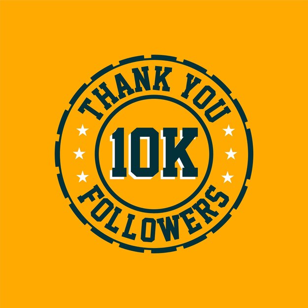 Dziękuję 10000 Followerów uroczystość Kartka powitalna dla 10k social followers