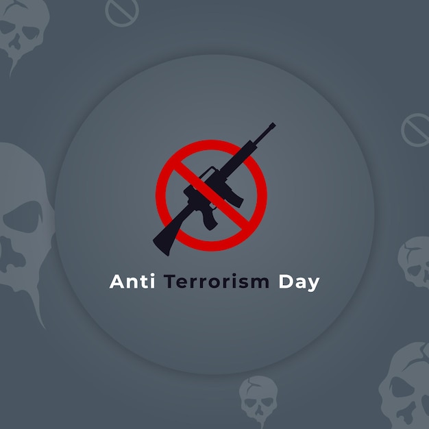 Plik wektorowy dzień antyterroryzmu kartkę z życzeniami transparent plakat dla ilustracji wektorowych stop terroryzmowi