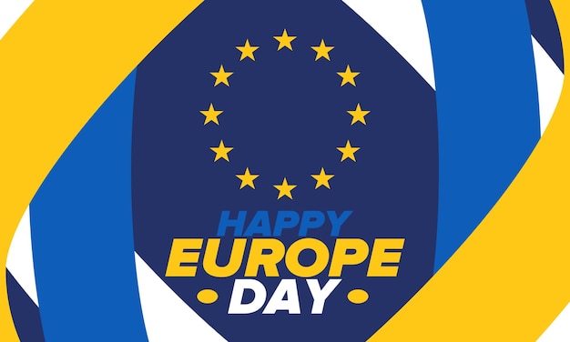 Dzień Europy Święto Unii Europejskiej Flaga Europy Ilustracja plakatów wektorowych