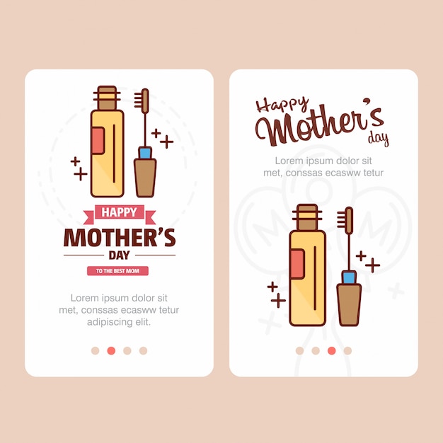 Dzień Matki Karta Z Logo Kosmetyki I Różowy Wektor Tematu