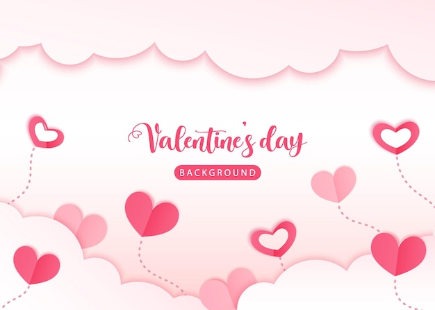 Dzień Miłości Valentynów wzornictwo tła z papierem zgiąć serca dla walentynki baner