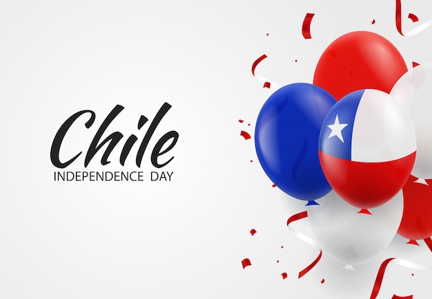 Plik wektorowy dzień niepodległości chile tło z balonami