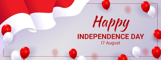 Dzień Niepodległości Indonezji 17 Sierpnia Banner Tempate