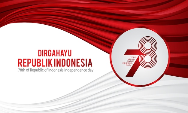 Dzień Niepodległości Indonezji 17 sierpnia ilustracja koncepcja 78 lat Dzień Niepodległości Indonezji