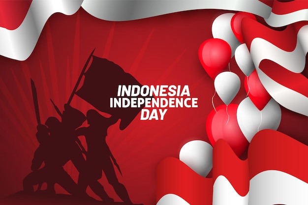 Dzień Niepodległości Indonezji I Losowe Tło Balonu