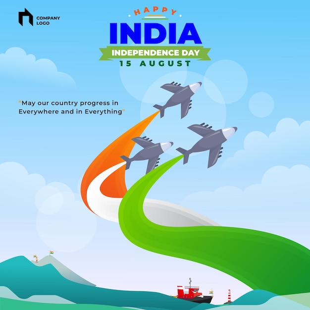 Dzień Niepodległości Indyjski Szczęśliwy dzień niepodległości życzy Plakat z okazji Dnia Niepodległości Szczęśliwy dzień niepodległości