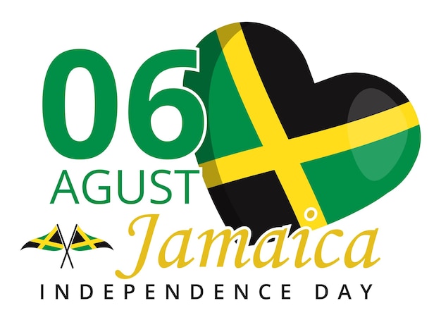 Plik wektorowy dzień niepodległości jamajki flaga tło narodowy dzień jamajki