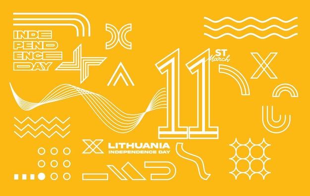 Plik wektorowy dzień niepodległości litwy geometryczny abstrakcyjny kształt tła z logo 11 marca