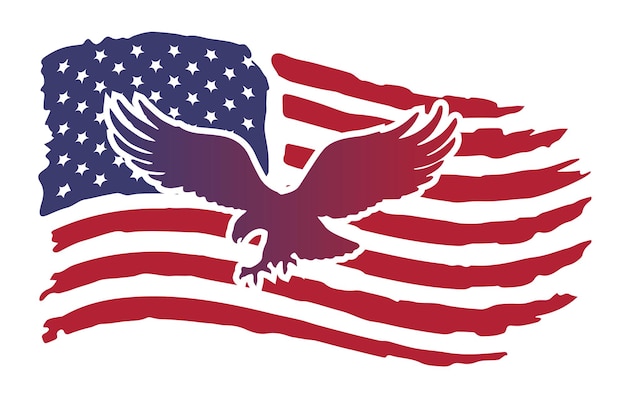 Plik wektorowy dzień niepodległości usa 4 lipca z kształtem orła mieszającym się z flagą