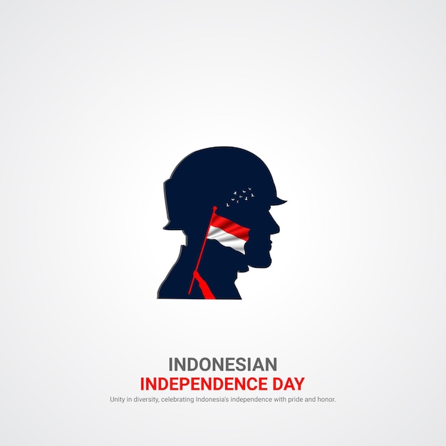 Dzień Niepodległości W Indonezji Dzień Niepodległości Kreatywne Reklamy Projektowanie Ilustracja Wektorowa 3d